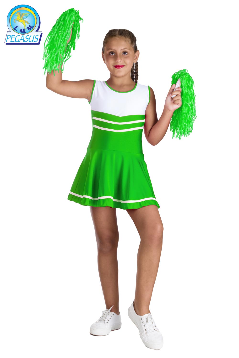 Costume da Cheerleader verde bambina